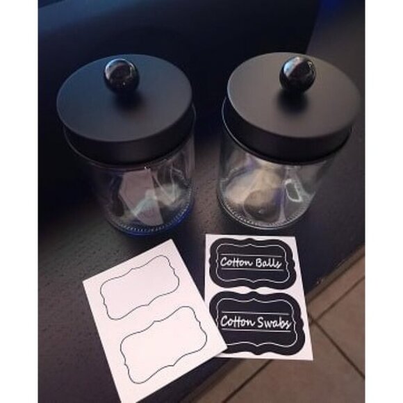 New Apothecary Jars Bathroom Storage Organizer - Cute Qtip Dispenser Holder - Picture 1 of 2